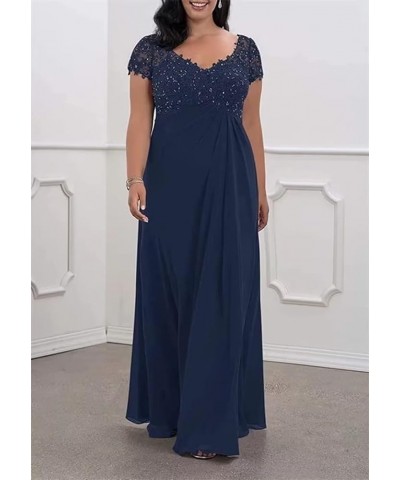 Plus Size Mother of The Bride Dresses for Wedding Lace Appliques V Neck Chiffon Formal Dress for Evening Party Sky Blue $33.3...