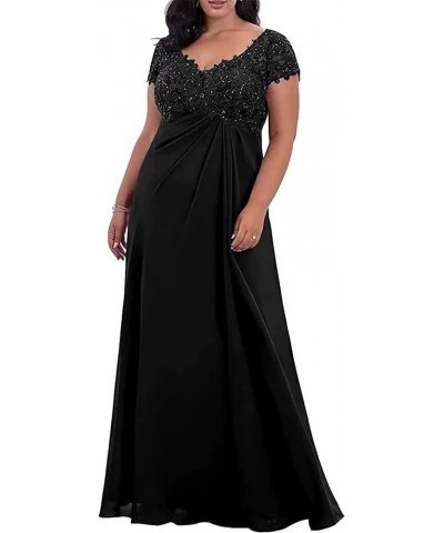 Plus Size Mother of The Bride Dresses for Wedding Lace Appliques V Neck Chiffon Formal Dress for Evening Party Sky Blue $33.3...