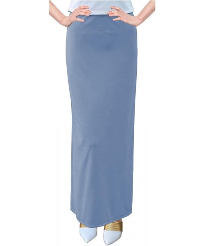 Women's Basic Modest 37" Below The Knee Ankle Length Maxi Straight Skirt Periwinkle $14.35 Skirts