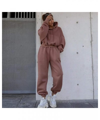 Lounge Sets for Women 2 Piece Outfits Casual Sweatshirt Workout Tops With High Waisted Baggy Sweatpants Joggers E-pink $8.95 ...