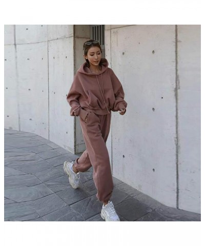 Lounge Sets for Women 2 Piece Outfits Casual Sweatshirt Workout Tops With High Waisted Baggy Sweatpants Joggers E-pink $8.95 ...