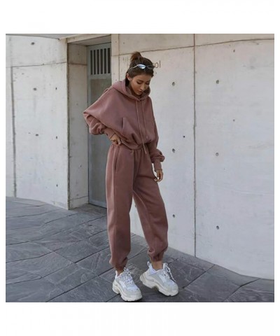 Lounge Sets for Women 2 Piece Outfits Casual Sweatshirt Workout Tops With High Waisted Baggy Sweatpants Joggers E-pink $8.95 ...