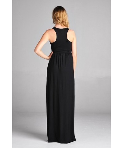 Maxi Dresses for Women Solid Lightweight Long Racerback Sleeveless W/Pocket Navy $23.39 Dresses