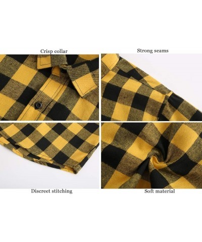 Soft Women Flannel Shirt Long Sleeve Buffalo Plaid Women Lumberjack Costume Yellow Flannel Shirt Women $15.11 Others