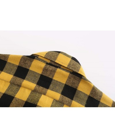 Soft Women Flannel Shirt Long Sleeve Buffalo Plaid Women Lumberjack Costume Yellow Flannel Shirt Women $15.11 Others