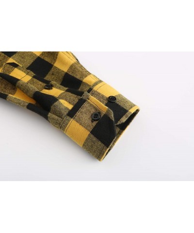 Soft Women Flannel Shirt Long Sleeve Buffalo Plaid Women Lumberjack Costume Yellow Flannel Shirt Women $15.11 Others