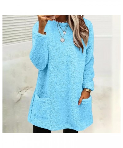 Jackets for Women,Casual Fleece Fuzzy Faux Shearling Warm Winter Outwear Jackets Shaggy Coat A2-blue $3.44 Coats