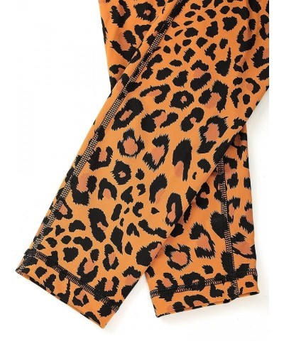 Women's Compression Workout Leggings 25"/28 25 inches Bright Orange Leopard Grain $14.00 Leggings