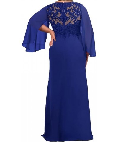 Plus Size Chiffon Mother of The Bride Dress for Wedding Guest Lace Appliques Formal Evening Dress LD0289 Silver $23.10 Dresses