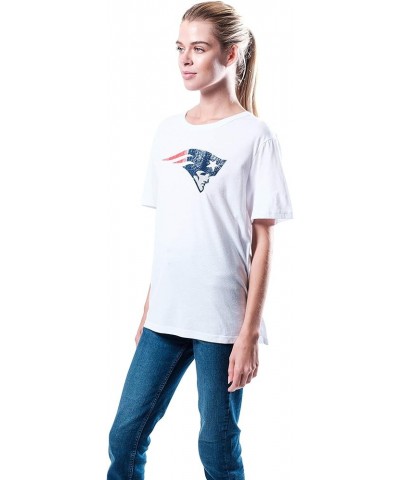 Women's NFL Super Soft Distressed Graphics Vintage T-Shirt New England Patriots White $13.99 T-Shirts