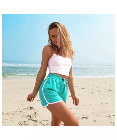 Women's 4" Swim Shorts Quick Dry Board Shorts Swimsuit Bottom with Pockets No Liner Lake Green $9.60 Swimsuits