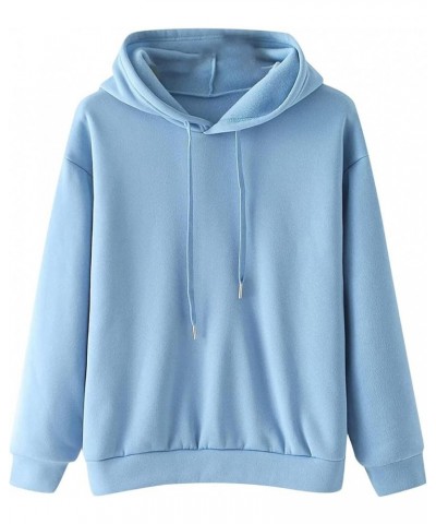 Women's Long Sleeve Hooded Sweatshirts Letter Printed LOVE NEVER FAILS Pullover Tops Blue $13.44 Others