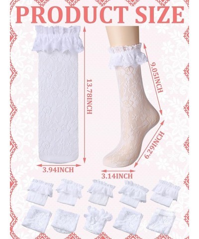 10 Pairs Slouch Lace Socks Women Cute Mesh Frilly Socks Ankle High Loose Lace Ruffle Socks for Women Girls Dress Delicate $9....