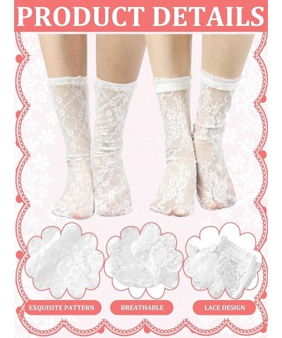 10 Pairs Slouch Lace Socks Women Cute Mesh Frilly Socks Ankle High Loose Lace Ruffle Socks for Women Girls Dress Delicate $9....