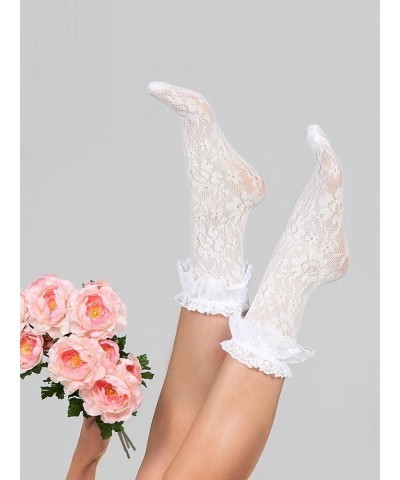 10 Pairs Slouch Lace Socks Women Cute Mesh Frilly Socks Ankle High Loose Lace Ruffle Socks for Women Girls Dress Delicate $9....