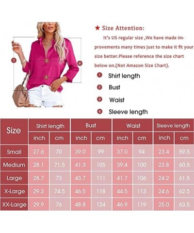 Elowel Button Down Shirts for Women - Super Soft & Lightweight Satin Womens Summer Tops with V-Neck, Long Sleeves and Pocket ...