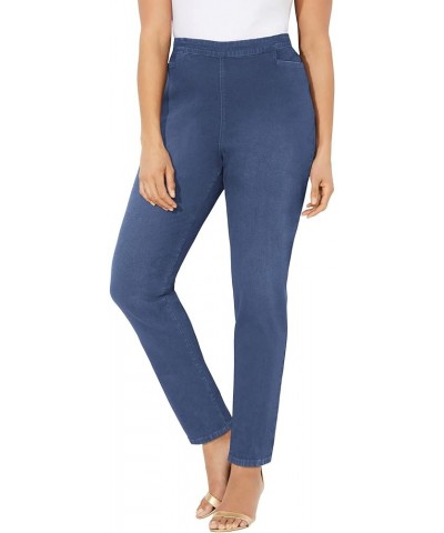 Women's Plus Size Essential Flat Front Pant Medium Wash $20.68 Leggings