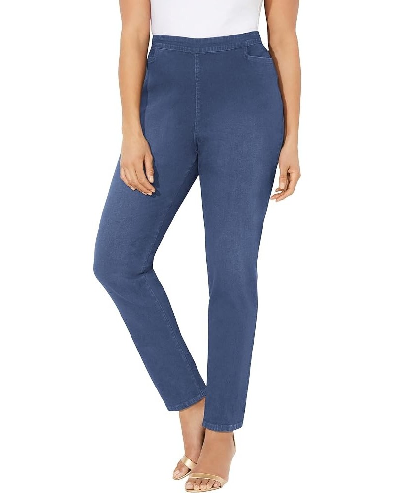 Women's Plus Size Essential Flat Front Pant Medium Wash $20.68 Leggings