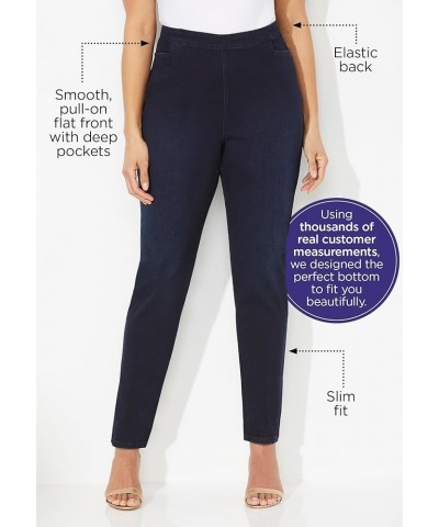 Women's Plus Size Essential Flat Front Pant Medium Wash $20.68 Leggings