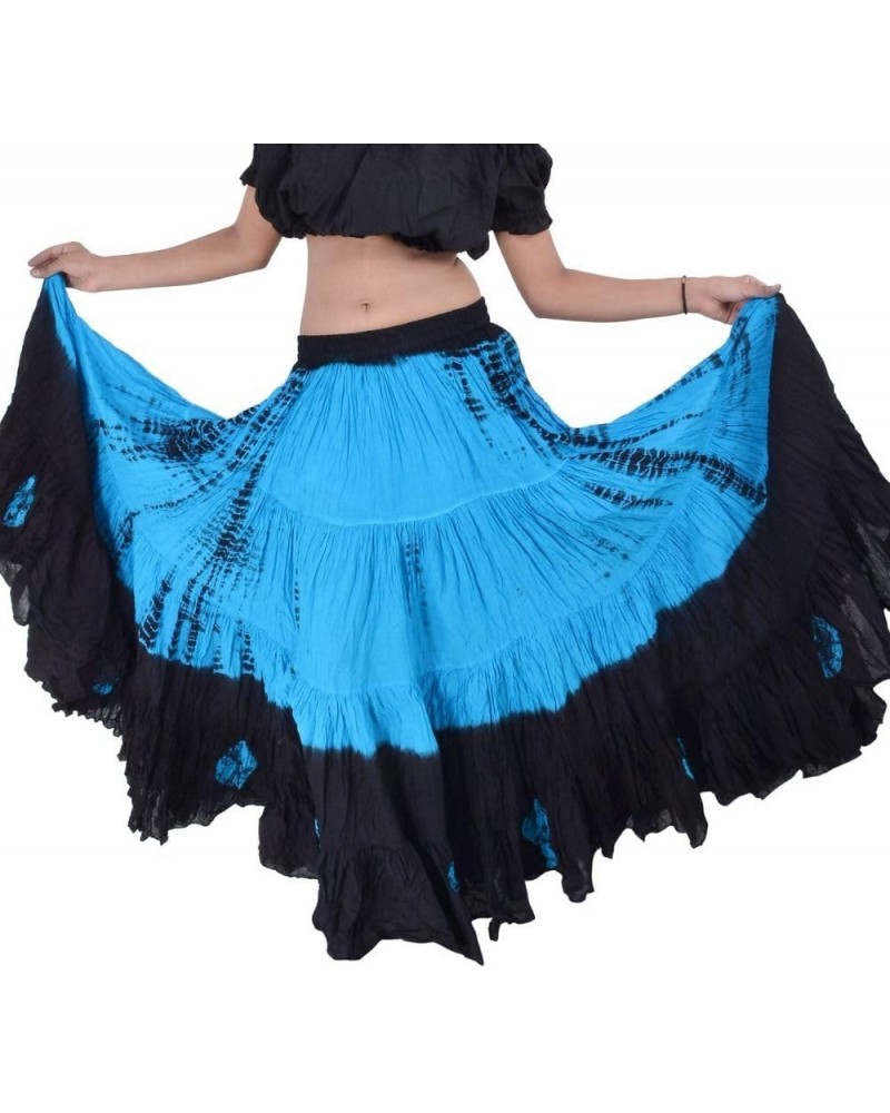 Women's American 25 Yard Cotton Skirt Turquoise Tie Dye $23.32 Skirts