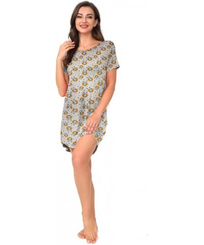 Cute Lightweight Short Sleeve Nightgowns for Women Sleepwear Soft Nightshirt Womens Loungewear Cozy Sleepshirt Cat $9.29 Slee...