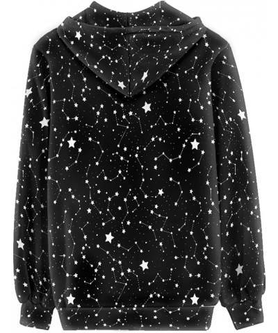 Women's Hoodies Long Sleeves Sweatshirts with Pockets Drawstring Fall Coat Loose Fit Starry Night $13.44 Hoodies & Sweatshirts