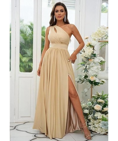 One Shoulder with Hollow Bridesmaid Dresses for Women 2023 Long Chiffon Formal Dresses with High Slit Pockets Turquoise $24.7...