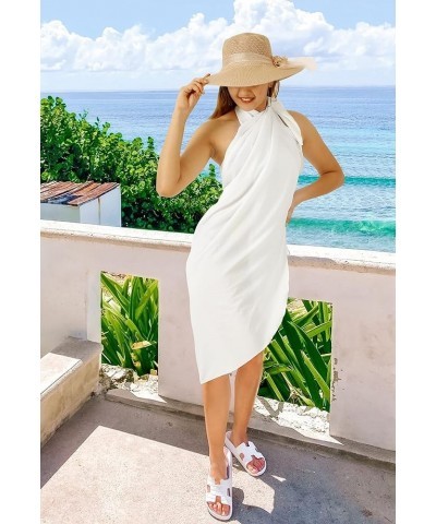 Women's Sarong Bikini Skirt Cover up Swimwear Bathing suit Summer Wraps Swimsuit Beach Wrap Coverups for Women Plain, White $...