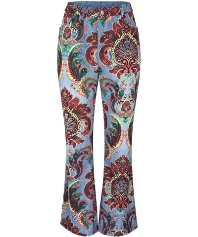 Women's Long Printed Casual Multiple Choice Micro Flared Pants Cotton Comfortable Loose Wide Leg Jeans (C-G, M) Small C-g $23...