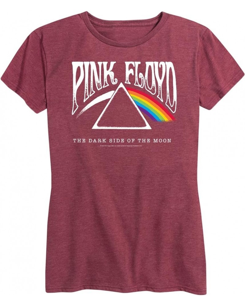 Pink Floyd - DSOTM - Women's Short Sleeve Graphic T-Shirt Heather Wine $12.00 T-Shirts