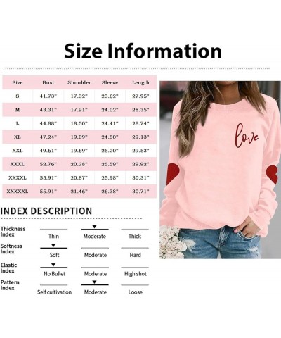 Women Valentine's Day Sweatshirts Round Neck Blouses Love Heart Graphic Pullover Tops Printed Casual Long Sleeve Shirts 3-bla...