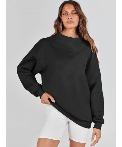 Womens Oversized Sweatshirts Turtleneck Pullover Long Sleeve Hoodies Tops Spring Outfits 2024 Clothes Black $17.22 Hoodies & ...