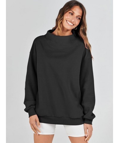 Womens Oversized Sweatshirts Turtleneck Pullover Long Sleeve Hoodies Tops Spring Outfits 2024 Clothes Black $17.22 Hoodies & ...