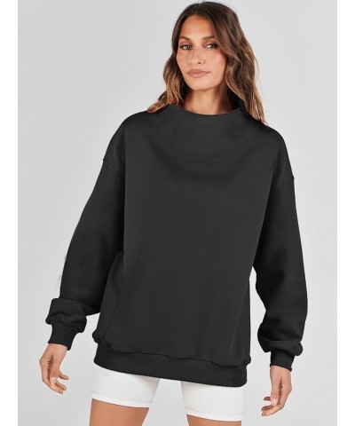 Womens Oversized Sweatshirts Turtleneck Pullover Long Sleeve Hoodies Tops Spring Outfits 2024 Clothes Black $17.22 Hoodies & ...