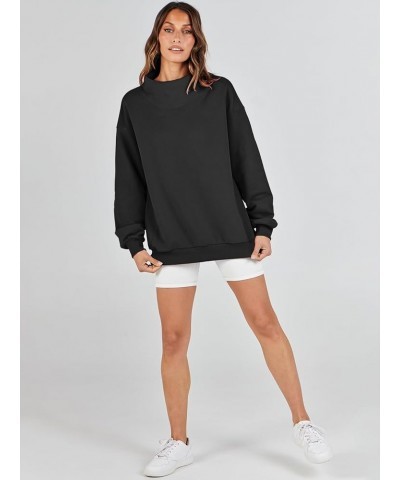 Womens Oversized Sweatshirts Turtleneck Pullover Long Sleeve Hoodies Tops Spring Outfits 2024 Clothes Black $17.22 Hoodies & ...