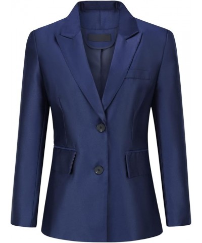 Women's Business Suit Set Single Breasted Solid Office Work 2 Piece Blazer and Pants Royalblue $38.68 Suits