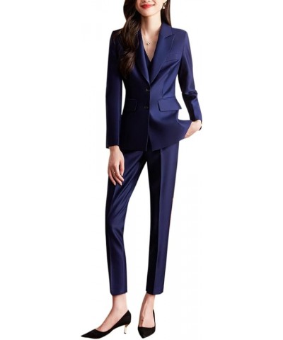 Women's Business Suit Set Single Breasted Solid Office Work 2 Piece Blazer and Pants Royalblue $38.68 Suits