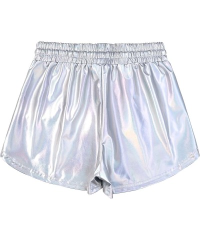 Women's Metallic Shorts Summer Sparkly Hot Outfit Shiny Short Pants Laser Silver $15.89 Activewear