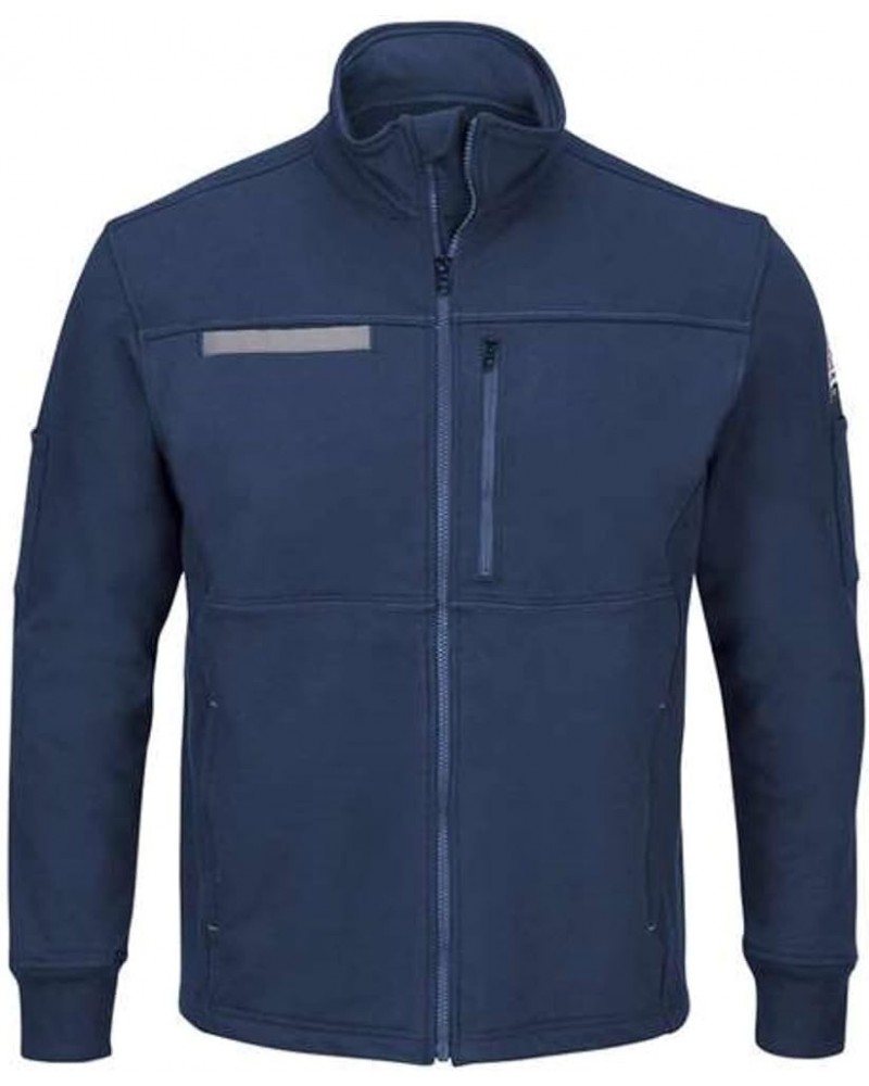 Zip Front Fleece Jacket-Cotton /Spandex Blend Navy $66.95 Jackets