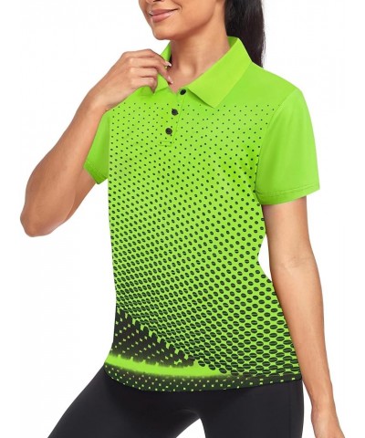 Women's Golf Polo T Shirts Short Sleeve Collared Lightweight Moisture Wicking Tennis Athletic Print T-Shirts 033-green $14.40...