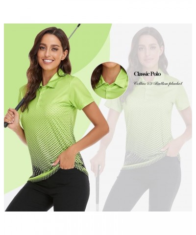 Women's Golf Polo T Shirts Short Sleeve Collared Lightweight Moisture Wicking Tennis Athletic Print T-Shirts 033-green $14.40...