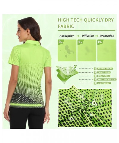 Women's Golf Polo T Shirts Short Sleeve Collared Lightweight Moisture Wicking Tennis Athletic Print T-Shirts 033-green $14.40...