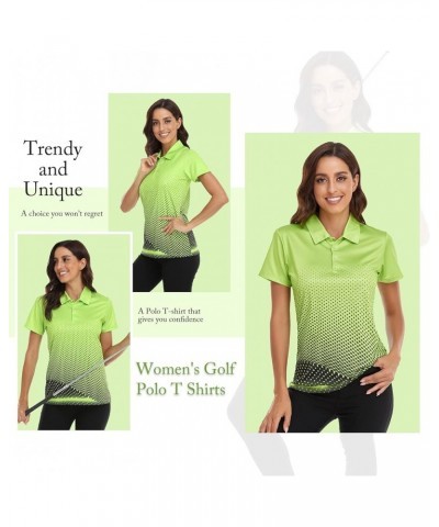 Women's Golf Polo T Shirts Short Sleeve Collared Lightweight Moisture Wicking Tennis Athletic Print T-Shirts 033-green $14.40...