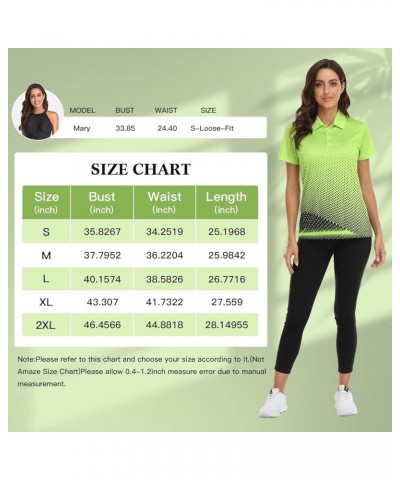 Women's Golf Polo T Shirts Short Sleeve Collared Lightweight Moisture Wicking Tennis Athletic Print T-Shirts 033-green $14.40...