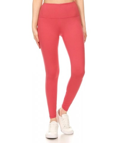 Women's High Waist Workout Leggings Tummy Control Active Yoga Pants 7/8 Length Coral $9.00 Activewear