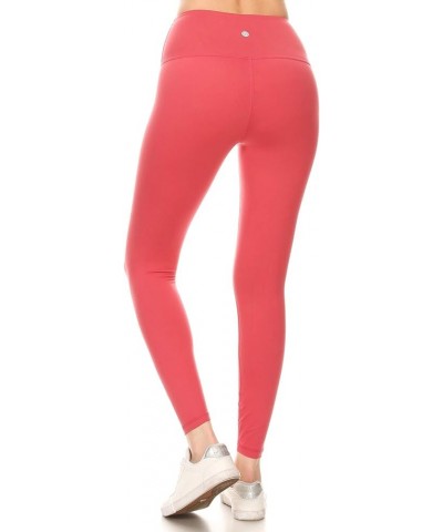 Women's High Waist Workout Leggings Tummy Control Active Yoga Pants 7/8 Length Coral $9.00 Activewear