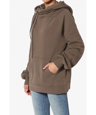 Side Drawstring Cozy Fleece Relaxed Fit Hooded Pullover Sweatshirts Mocha $14.28 Hoodies & Sweatshirts