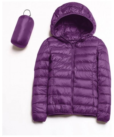 2023 Women's Packable Down Jacket Lightweight Puffer Jackets Hooded Winter Coat Casual Windproof Outerwear with Storage Bag 0...