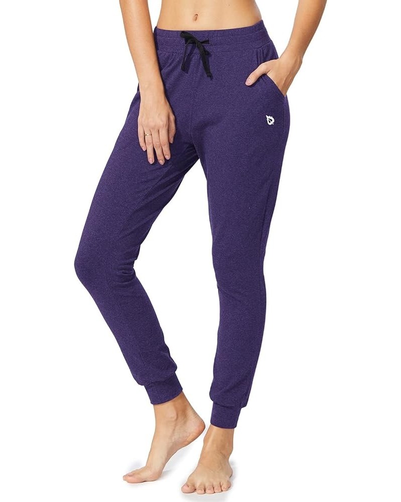 Womens Sweatpants Cotton Joggers with Pockets Lounge Sweat Pants Tapered Casual Running Workout Yoga Regular Purple $19.71 Ac...