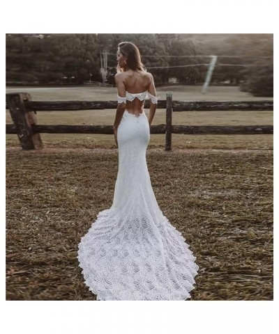 Women's Wedding Dresses for Bride V-Neck Lace Applique Boho Wedding Dress Long Beach Bridal Gown N-white $37.80 Dresses